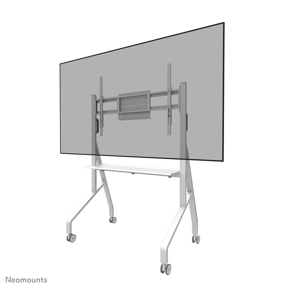 Neomounts FL50-525WH1 Support au sol mobile pour écran 55-86" - étagère multimédia incluse - installation rapide - TÜV